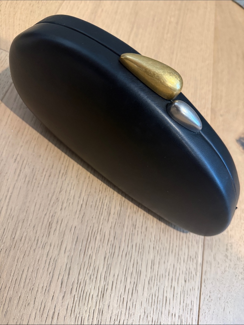 Black Women's Clutch with Gold and Silver Accent